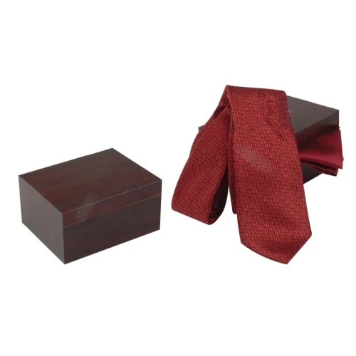 Maroon Tie & Cufflink Combo Set